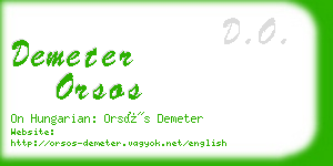 demeter orsos business card